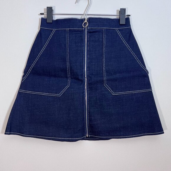 Pixie Market Zipper Denim Skirt S - Picture 1 of 5